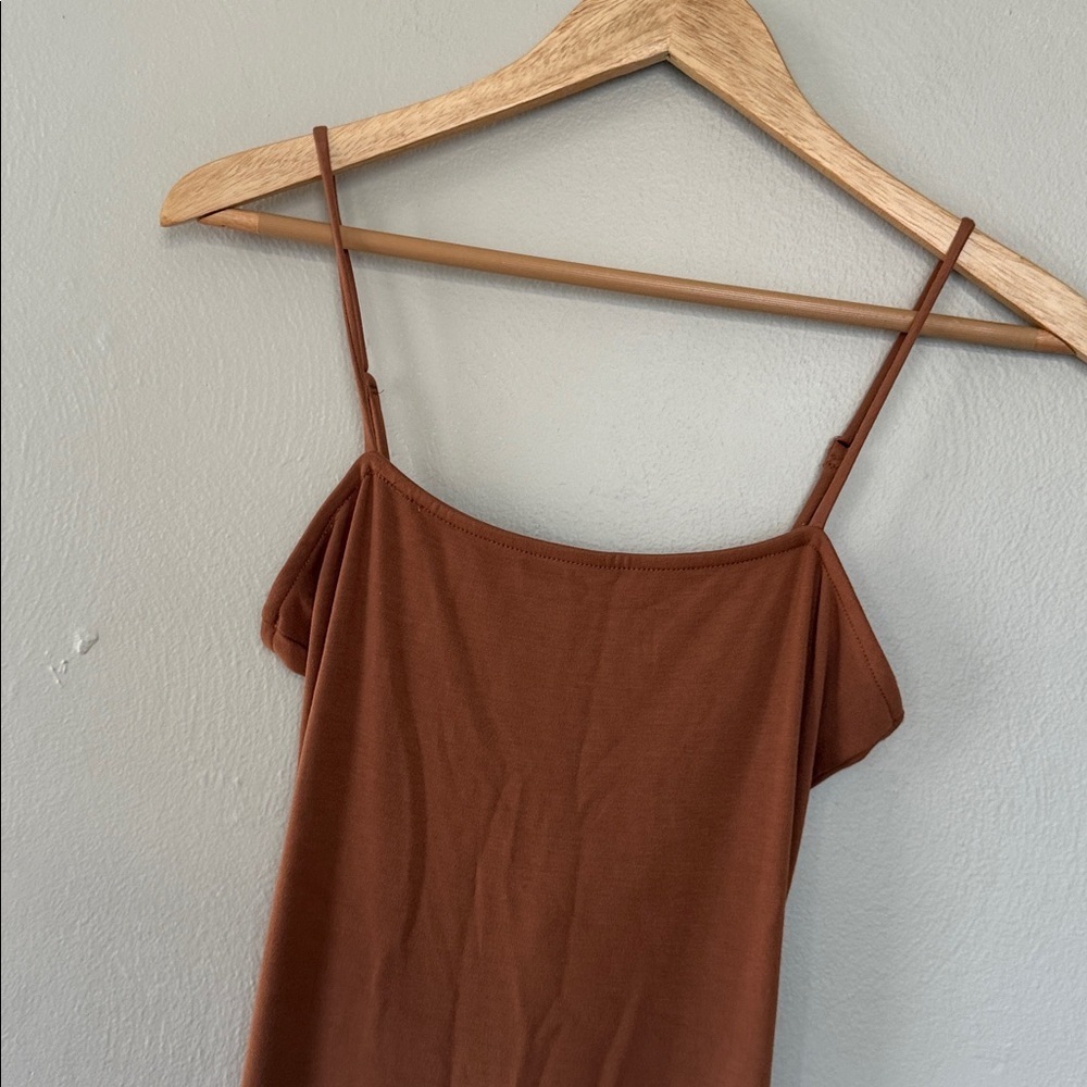 NWT Sage the label spaghetti strap bodycon Brown Dress XS - Picture 2 of 5
